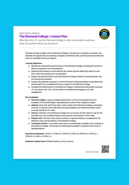 "Street Smarts: The Electoral College" Lesson Plan