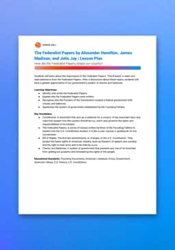 “The Book Club: The Federalist Papers” Lesson Plan