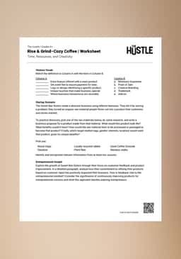 "The Hustle: Rise & Grind–Cozy Coffee" Worksheet