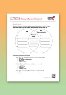 "Leo & Layla: John Adams & Thomas Jefferson" Worksheet
