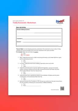 "Leo & Layla: Teddy Roosevelt" Worksheet