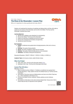 "Otto's Tales: The Elves & the Shoemaker" Lesson Plan