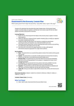 "Cash Course: The Government & the Economy" Lesson Plan