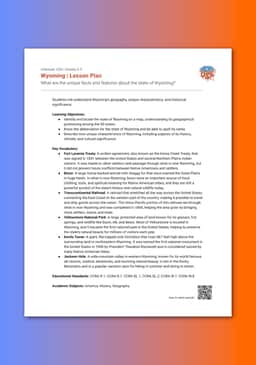 "Unboxed, USA: Wyoming" Lesson Plan