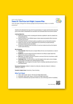 "Cash Course: Taxes IV: The Price Isn't Right" Lesson Plan