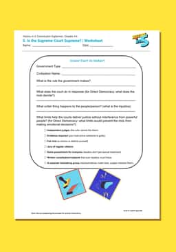 "History in 5: Constitution Explained—Is the Supreme Court Supreme?" Worksheet