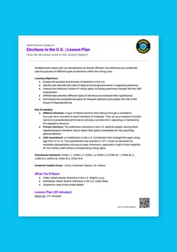 "Street Smarts: Elections in the U.S." Lesson Plan