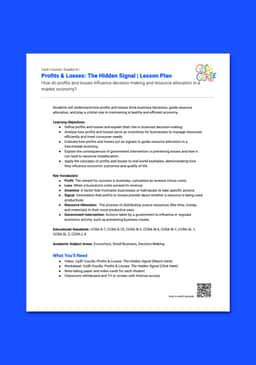 "Cash Course: Profits & Losses: The Hidden Signal" Lesson Plan