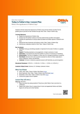 "Otto's Tales: Today Is Father's Day" Lesson Plan
