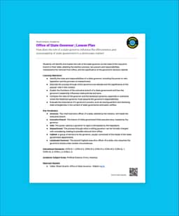 "Street Smarts: Office of State Governor" Lesson Plan