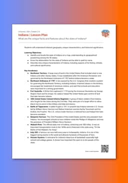 "Unboxed, USA: Indiana" Lesson Plan