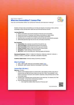 "Cash Course: What Are Commodities?" Lesson Plan