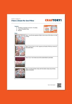 "Craftory: I Have a Dream No Sew Pillow" Instructions