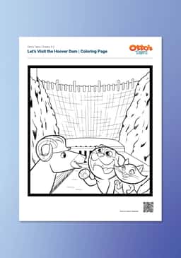 "Otto's Tales: Let's Visit the Hoover Dam" Coloring Page