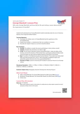 "Leo & Layla: George Marshall" Lesson Plan