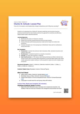 "Guess or Mess: Charles M. Schwab" Lesson Plan