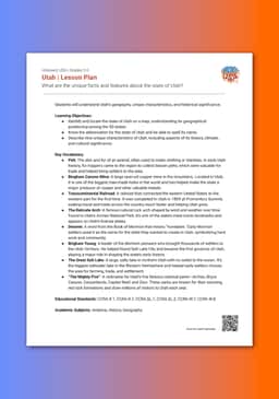 "Unboxed, USA: Utah" Lesson Plan