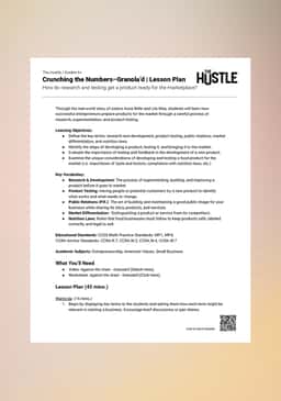 "The Hustle: Crunching the Numbers—Granola'd" Lesson Plan