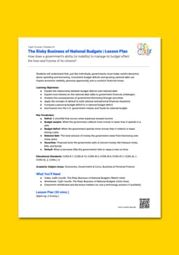 "Cash Course: The Risky Business of National Budgets" Lesson Plan