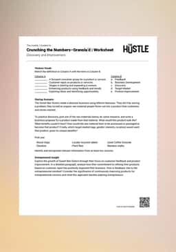 "The Hustle: Crunching the Numbers—Granola'd" Worksheet