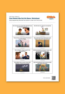 "Otto's Tales: How Honest Abe Got His Name" Worksheet