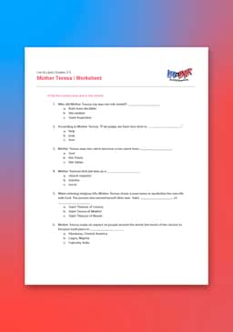 "Leo & Layla: Mother Teresa" Worksheet