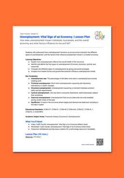 "Cash Course: Unemployment: Vital Sign of an Economy" Lesson Plan