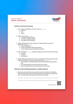 "Leo & Layla: Galileo" Worksheet