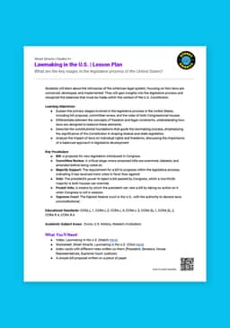 "Street Smarts: Lawmaking in the U.S." Lesson Plan