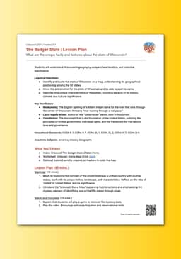 "Unboxed, USA: The Badger State" Lesson Plan