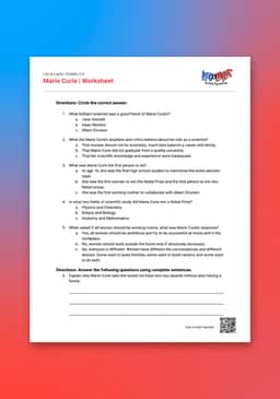 "Leo & Layla: Marie Curie" Worksheet