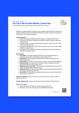 "Cash Course: The Tug-o-War of Labor Markets" Lesson Plan