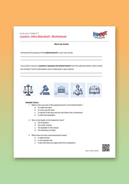 "Leo & Layla: Justice John Marshall" Worksheet