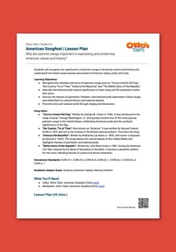 "Otto's Tales: American Songfest" Lesson Plan