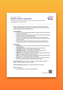 "Guess or Mess: Lyndon B. Johnson" Lesson Plan
