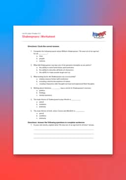 "Leo & Layla: Shakespeare" Worksheet