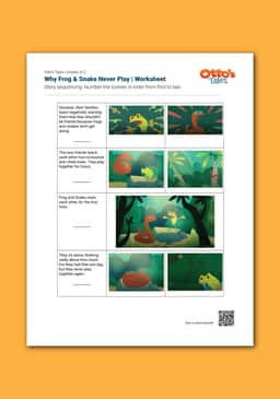 "Otto's Tales: Why Frog & Snake Never Play Together" Worksheet