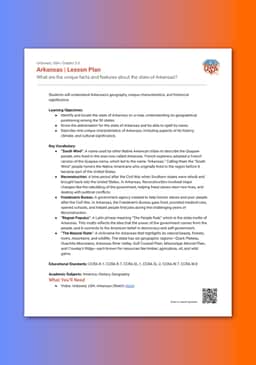 "Unboxed, USA: Arkansas" Lesson Plan