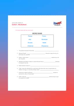 "Leo & Layla: Esther" Worksheet