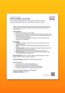"Guess or Mess: Calvin Coolidge" Worksheet