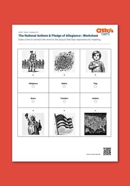 "Otto's Tales: The National Anthem & Pledge of Allegiance" Worksheet