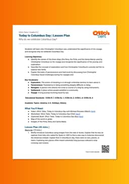 "Otto's Tales: Today Is Columbus Day" Lesson Plan