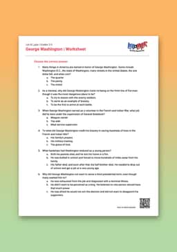 "Leo & Layla: George Washington" Worksheet