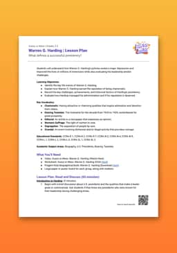 "Guess or Mess: Warren G. Harding" Lesson Plan