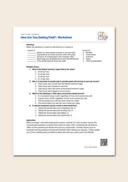 "Cash Course: How Are You Getting Paid?" Worksheet