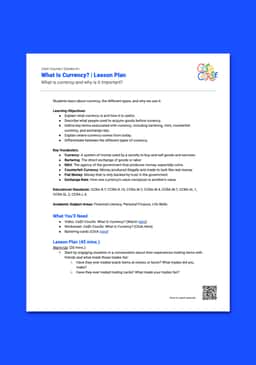 "Cash Course: What Is Currency?" Lesson Plan