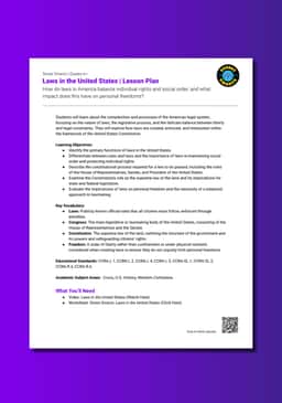 "Street Smarts: Laws in the United States" Lesson Plan