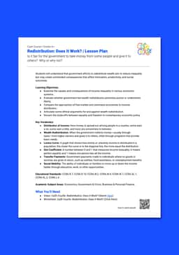 "Cash Course: Redistribution: Does It Work?" Lesson Plan