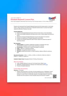 "Leo & Layla: Elizabeth Blackwell" Lesson Plan