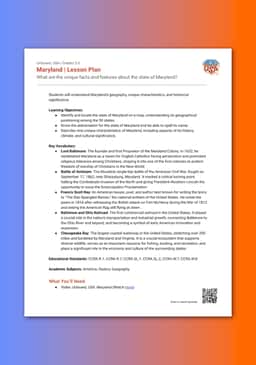 "Unboxed, USA: Maryland" Lesson Plan